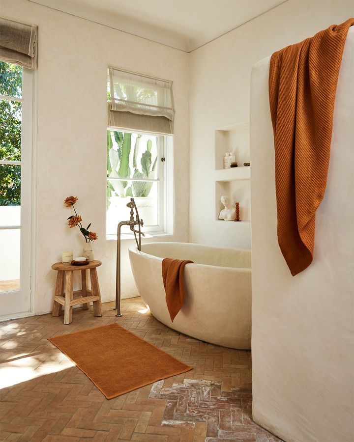 Rust 100% French Flax Linen Bath Mat added by Liz Kirby