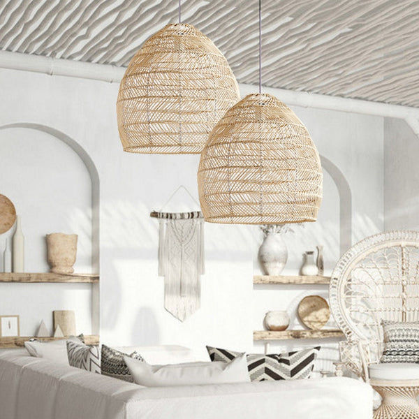 Boho Design Natural Basket Rattan Woven Pendant Light Hanging Lamp added by Liz Kirby