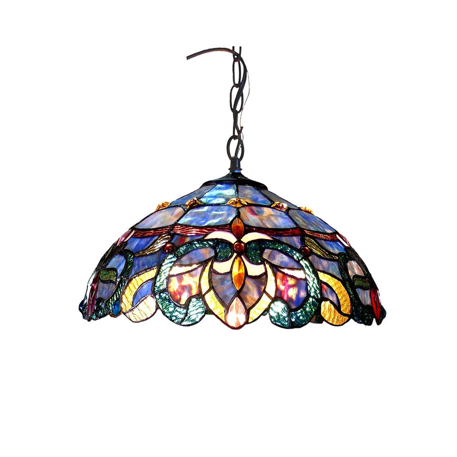 Chloe Lighting CH18091PV18-DH2 Nora Tiffany Style Victorian 2 Light Ceiling Pendant Fixture 18`` Shade added by Amber Wilcox