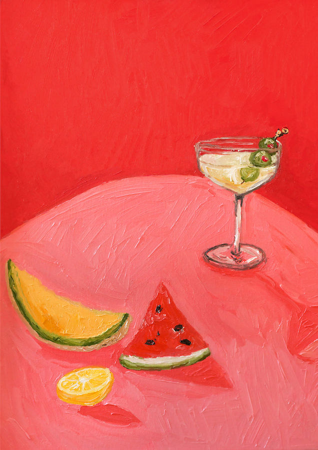 martini + melons added by Kerry Drapcho