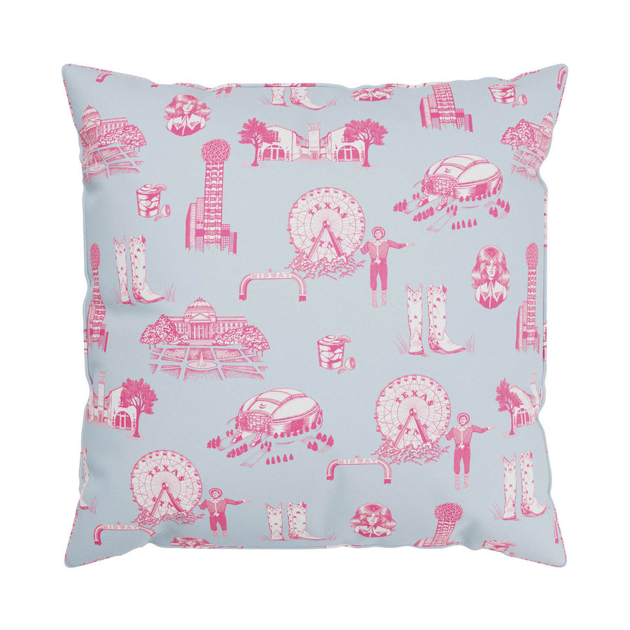 Custom Pillow - Dallas Toile Blue Pink added by Caroline Hess