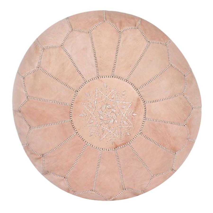 Moroccan Leather Pouf Ottoman (Natural) added by Spoak Member