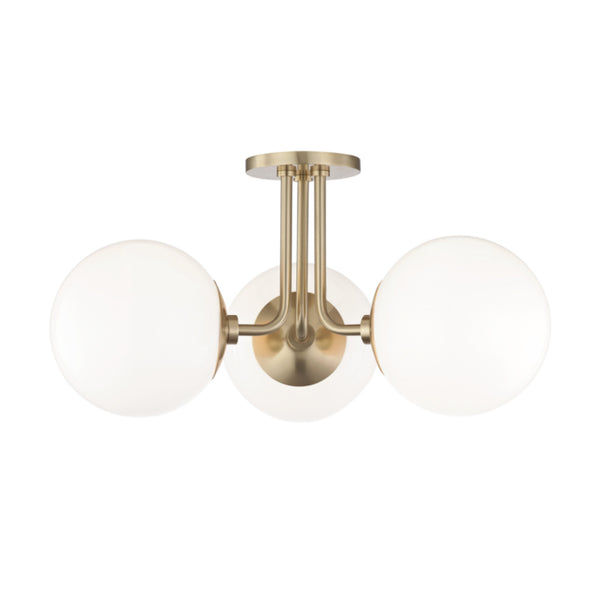 Mitzi by Hudson Valley Lighting H105603-AGB 3 Light Semi Flush in Aged Brass added by Spoak Member