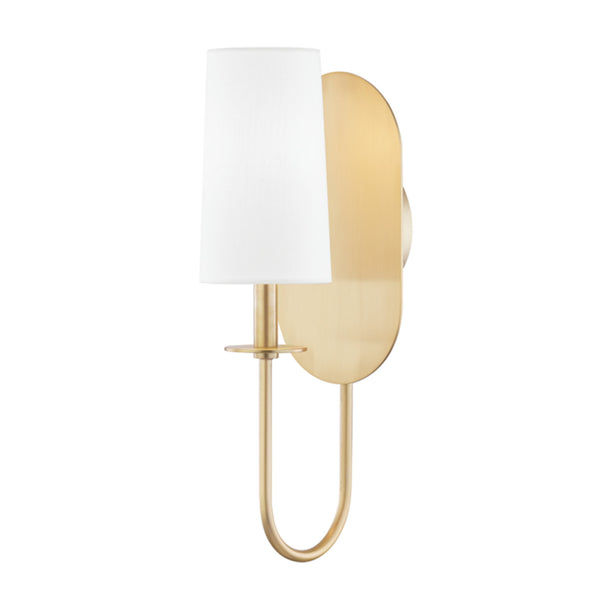 Mitzi by Hudson Valley Lighting H395101-AGB 1 Light Wall Sconce in Aged Brass added by Hilary Finn