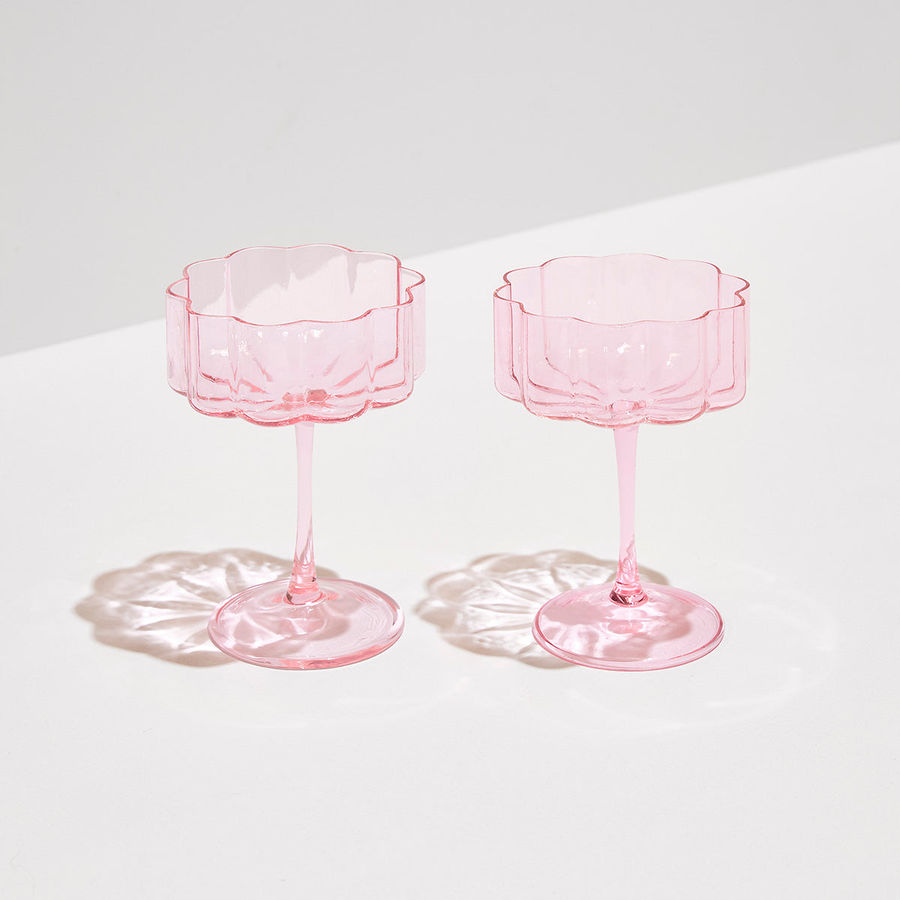 TWO WAVE COUPE GLASSES - PINK added by Spoak 