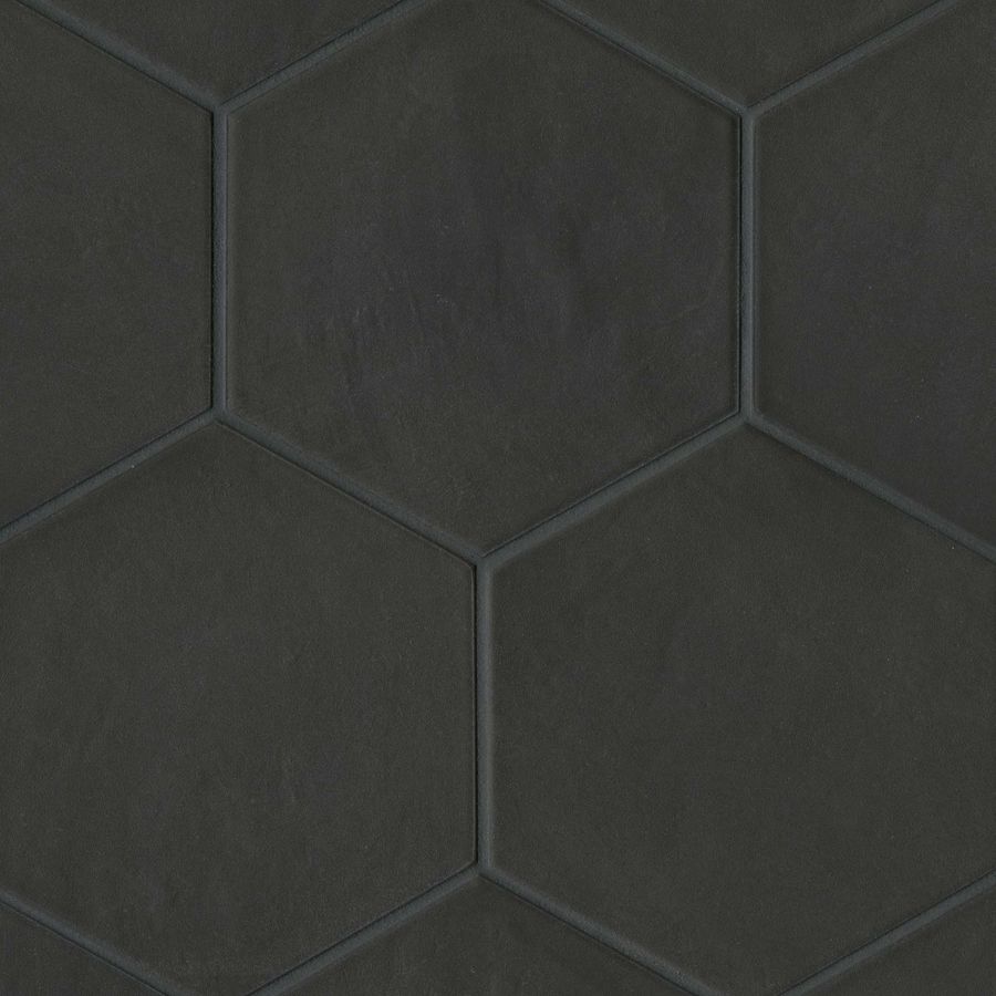 Allora 8.5" x 10" Hexagon Matte Porcelain Tile in Solid Black added by Kristen Bender Daaboul