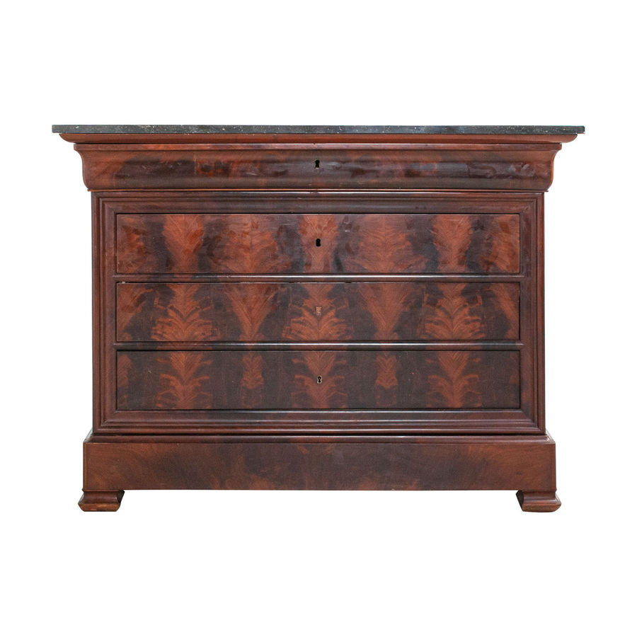 Louis Philippe Style Marble Top Chest / Commode added by Serena Finnerty
