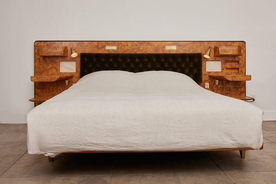 Gio Ponti Headboard and Bedframe with Attached Nightstands added by Eliza Teixeira