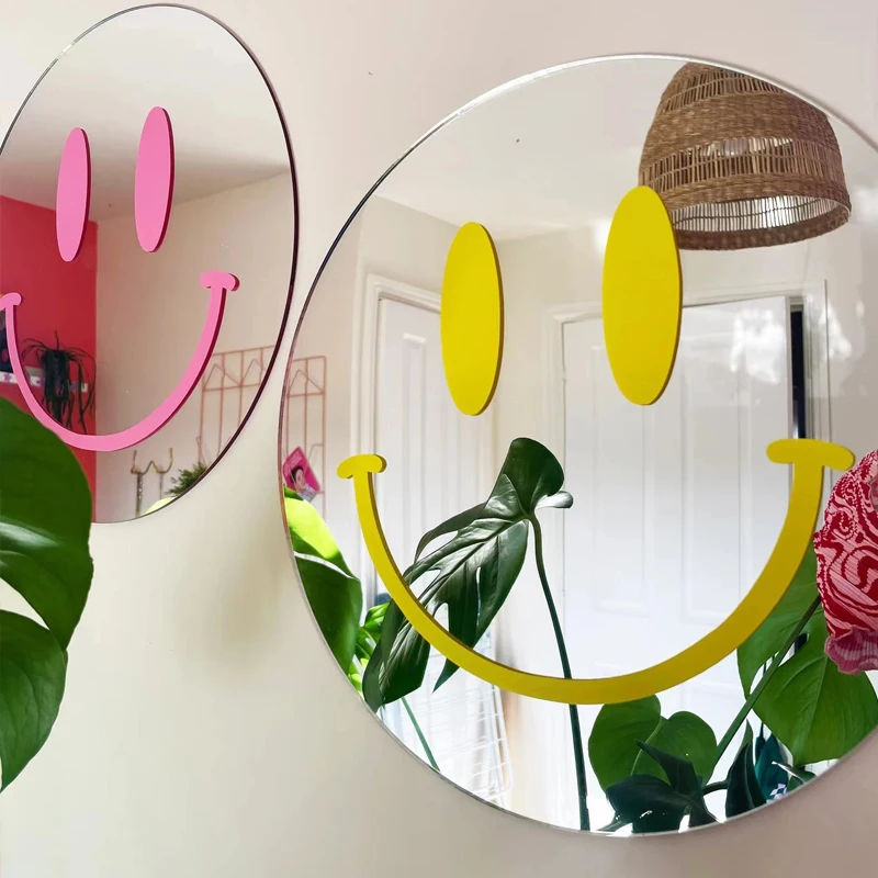 19.9US $ |Happy Smile Mirror Acrylic Large Flower Colorful Mirror Living Room Home Decorative Wall Funky Smiling Face Mirror Gift - Decorative Mirrors - AliExpress added by Alivia Korsun