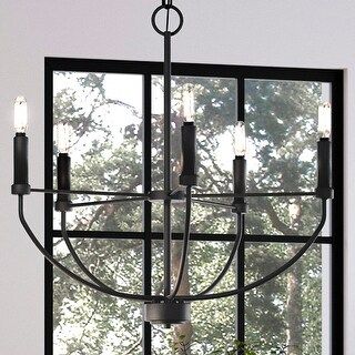 Luxury Modern Farmhouse Chandelier, 20"H x 22.375"W, with Coastal Style, Midnight Black, BWP3976 by Urban Ambiance - 22.38 - Bed Bath & Beyond - 37565454 added by Stacia Fridley