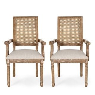 Maria Wood and Cane Upholstered Dining Chair by Christopher Knight Home - 23.75" L x 23.75" W x 39.75" H - On Sale - Overstock - 33304385 added by Spoak Member
