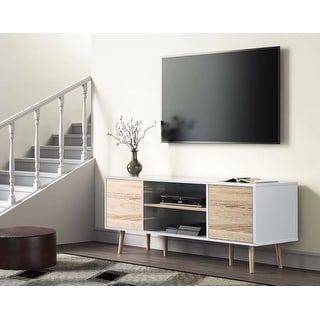 TV Stand for 60 inch TV Entertainment Center,White & Oak-53 inch - Overstock - 33709551 added by Amy Pickard