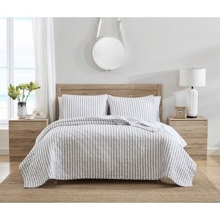 Stone Cottage Willow Way Ticking Stripe Cotton Grey Quilt Set - - 32947384 added by Danielle Hughes