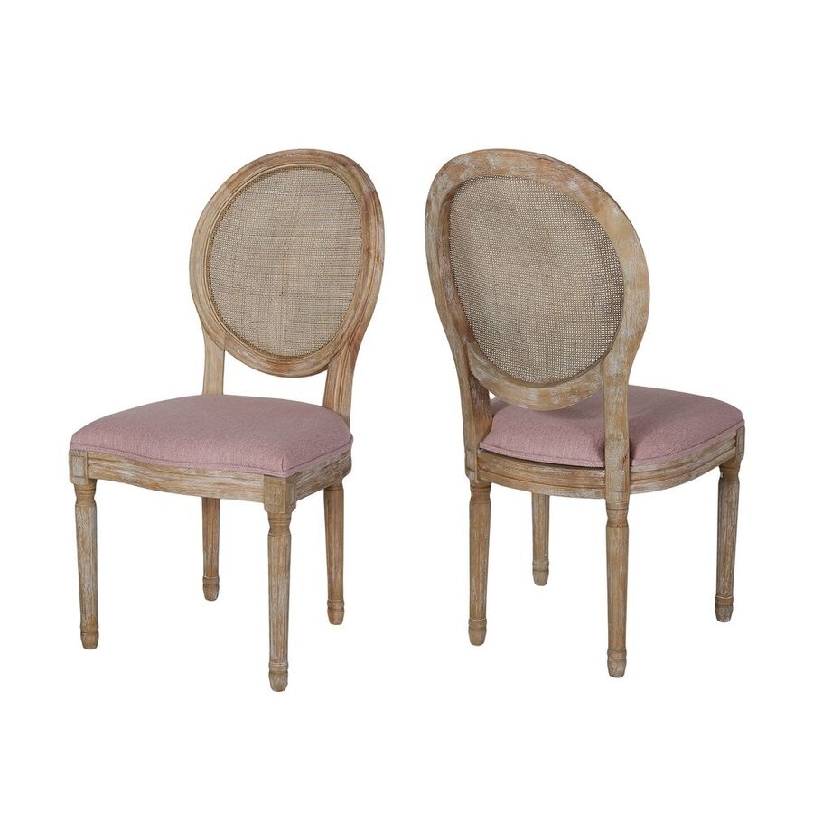 Epworth Wooden Dining Chair with Wicker and Fabric Seating (Set of 2) by Christopher Knight Home - Bed Bath & Beyond - 27569118 added by SABi iNTERIORS