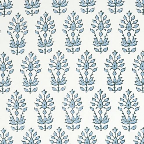 Annie Cornflower Geometric Blockprint Cotton Upholstery Fabric by the Yard added by Bridgette Pickering