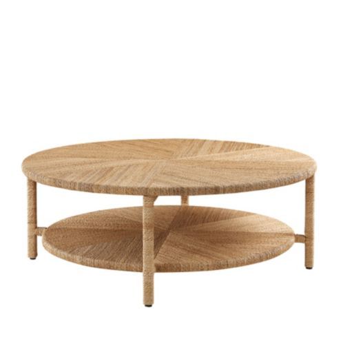 Sabine Abaca Wrapped Round Coffee Table with Storage Shelf added by Liz Kirby