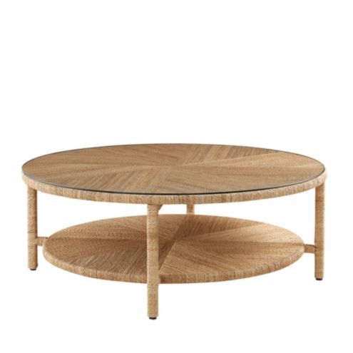 Sabine Abaca Wrapped Round Coffee Table with Storage Shelf added by Margaret Sawyer