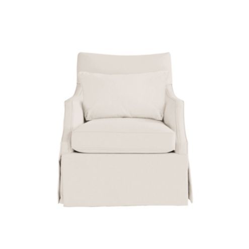 Larkin Swivel Glider in Suzanne Kasler Signature 13oz Linen Cote Stripe Sky added by Kate Lynn Nemett