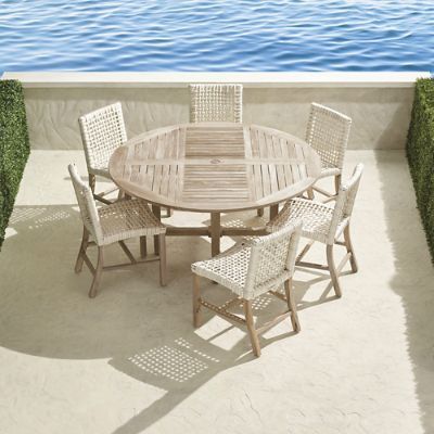 Isola 7-pc. Round Dining Set in Weathered Finish | Frontgate added by Liz Kirby