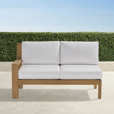 Calhoun Teak Modular Left-facing Loveseat in Natural Finish | Frontgate added by Lauren Stallard
