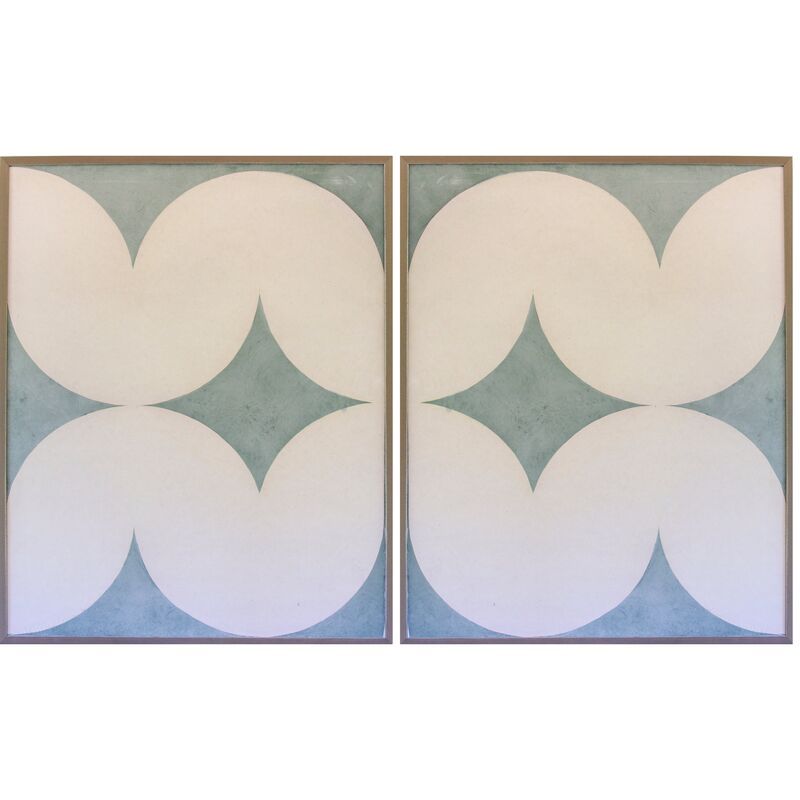 Dawn Wolfe, Light Blue Wave Abstract Diptych added by Claire M