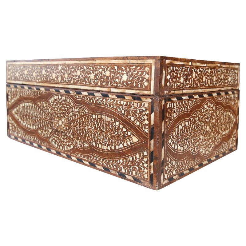 Anglo-Indian Mankolam Bone-Inlay Chest added by Xakota Espinoza
