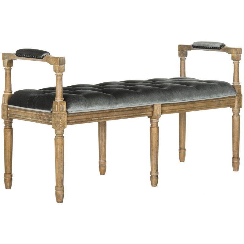 Leilani Bench, Gray Velvet 47.5"W x 17.25"D x 27"H added by Kate Lynn Nemett