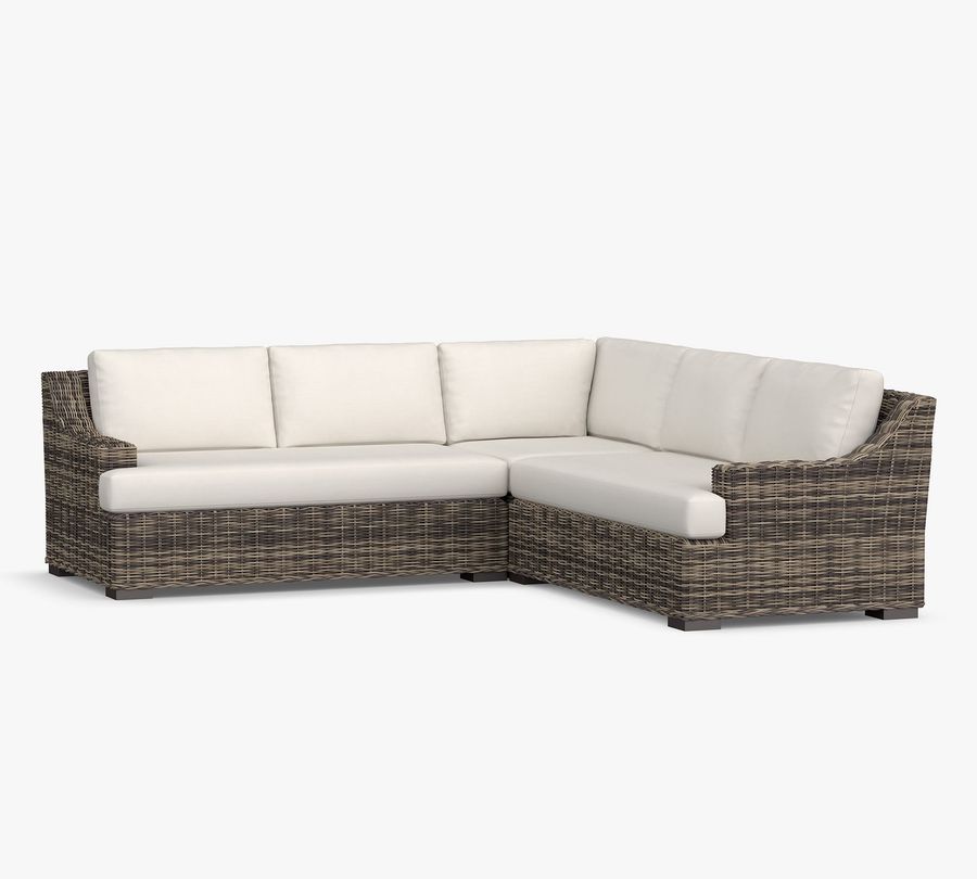 Huntington All-Weather Wicker 3-Piece Loveseat Slope Arm Sectional added by Bruna Renovato