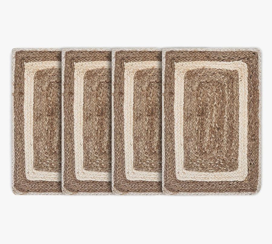Two-Toned Striped Hand-Braided Jute Placemats - Set of 4 added by Spoak Member