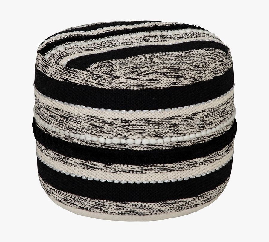 Cotton Round Black Woven Pouf added by Spoak Member