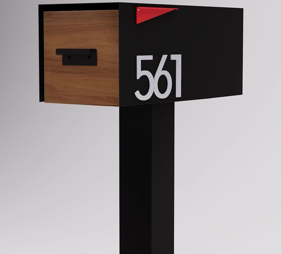 Post &amp; Porch Malone Post Mounted Mailbox with Wood Door added by Spoak Member
