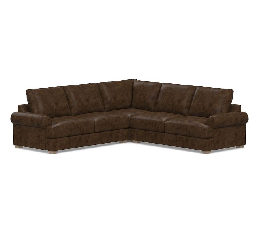 Canyon Roll Arm Leather 3-Piece L-Shaped Sectional (122&quot;&ndash;157&quot;) added by Spoak Member