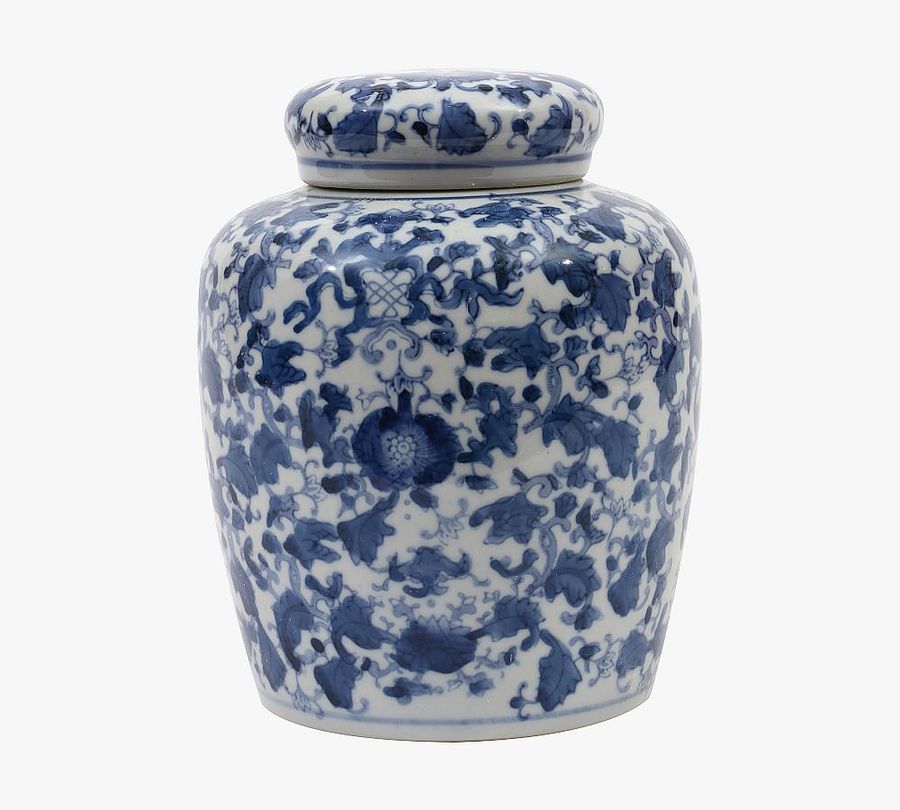 Ceramic Blue &amp; White Jar With Lid added by Spoak Member
