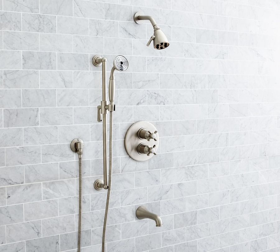 Warby Cross Handle Thermostatic Bathtub &amp; Shower Set with Handshower added by Spoak Member