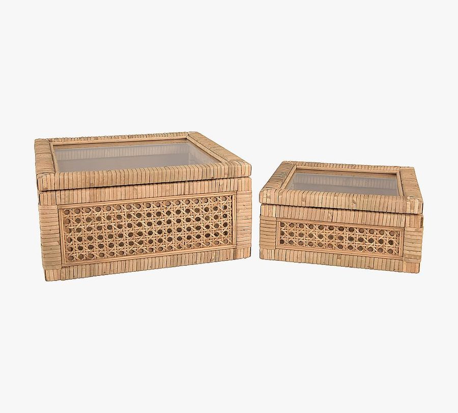 Cane Lidded Boxes - Set of 2 added by Spoak Member