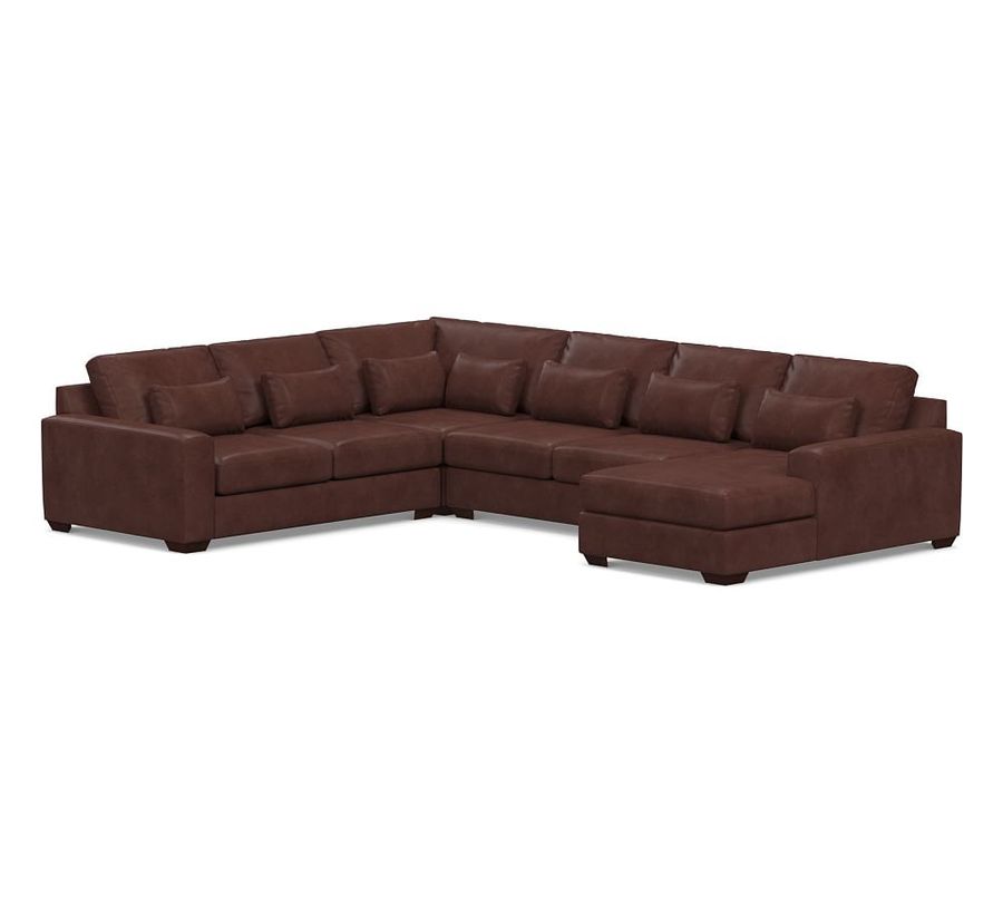 Big Sur Square Arm Deep Seat Leather L-Shaped Chaise Sectional (152&quot;) added by Spoak Member