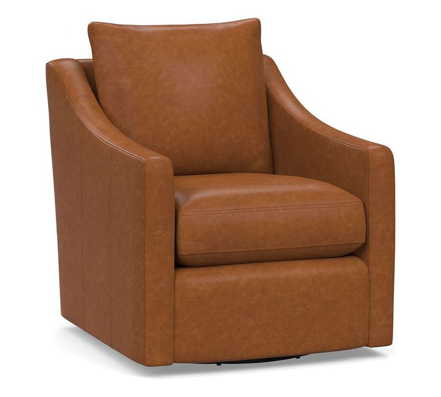Ayden Slope Arm Leather Swivel Glider added by Spoak Member