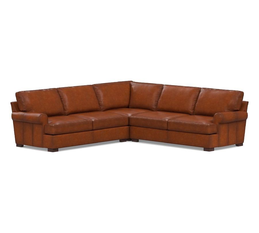 Townsend Roll Arm Leather 3-Piece L-Shaped Sectional (114&quot;) added by Spoak Member