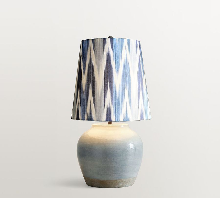 Miller Ceramic Bedside Lamp with Kravet Ikat Shade (25&quot;) added by Spoak Member