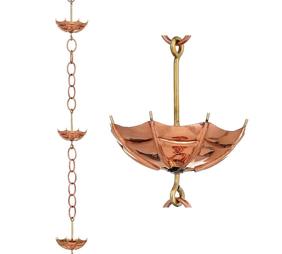 Umbrella Shaped Copper Rain Chain, 8.5' added by Spoak Member