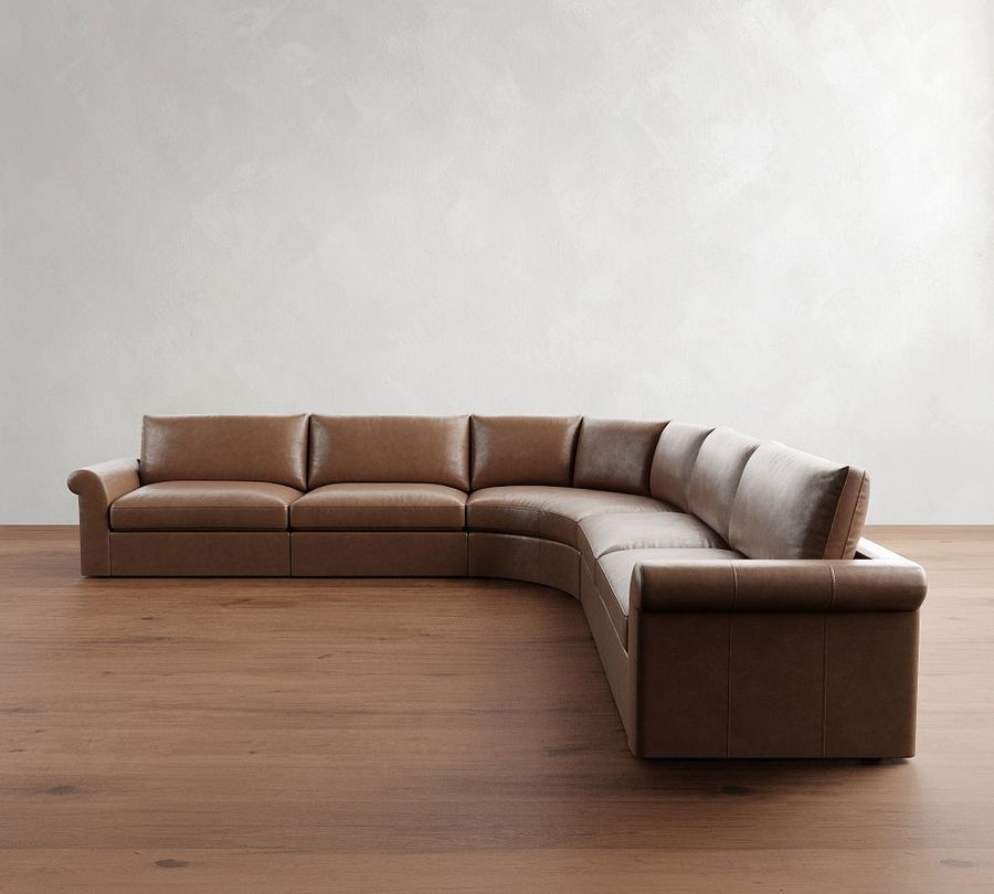 Westwood Roll Arm Leather 5-Piece Curved Wedge Sectional (151&quot;) added by Spoak Member