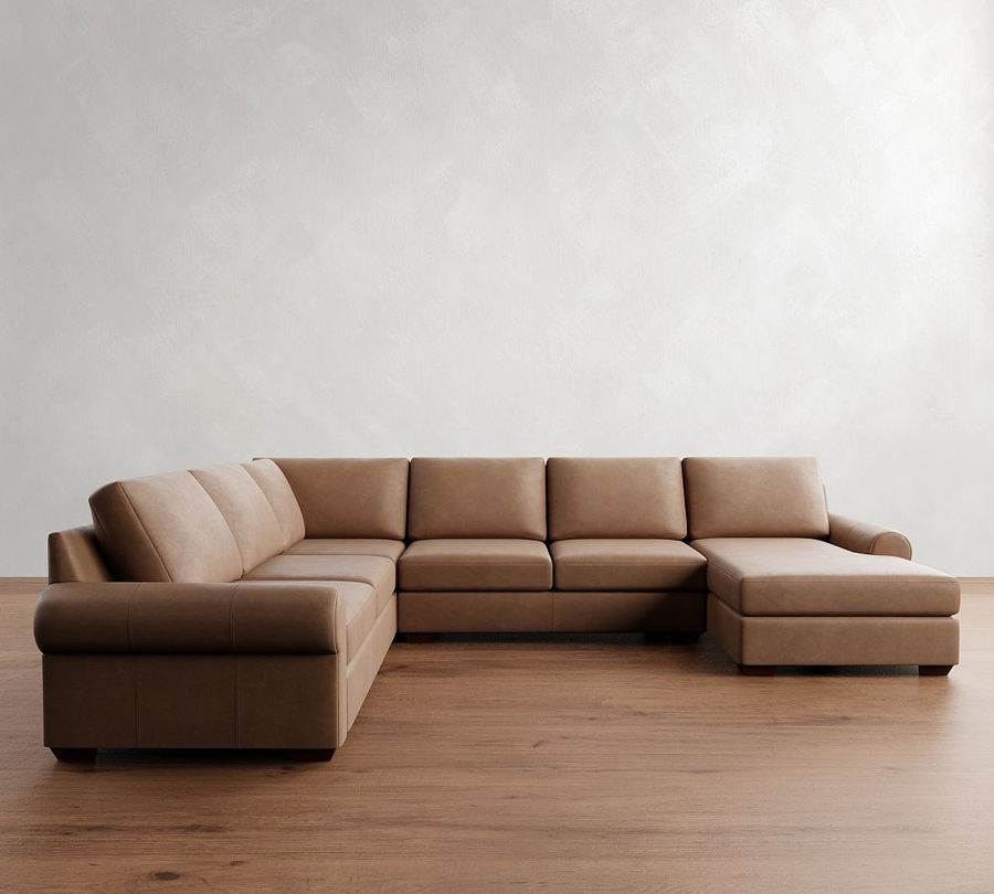 Big Sur Roll Arm Leather L-Shaped Chaise Sectional (147&quot;) added by Spoak Member