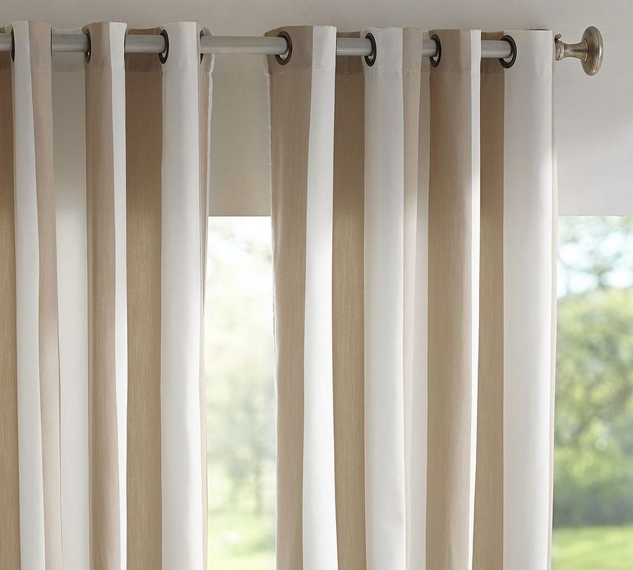 Sunbrella&#0174; Awning Striped Outdoor Grommet Curtain added by Spoak Member