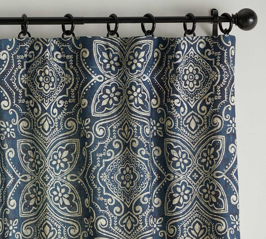 Open Box: Emina Print Blackout Linen/Cotton Rod Pocket Curtain added by Spoak Member