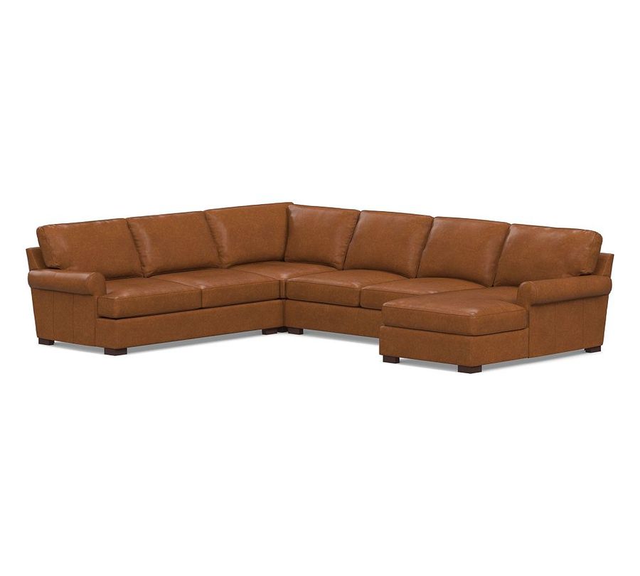Townsend Roll Arm Leather L-Shaped Chaise Sectional (143&quot;) added by Spoak Member