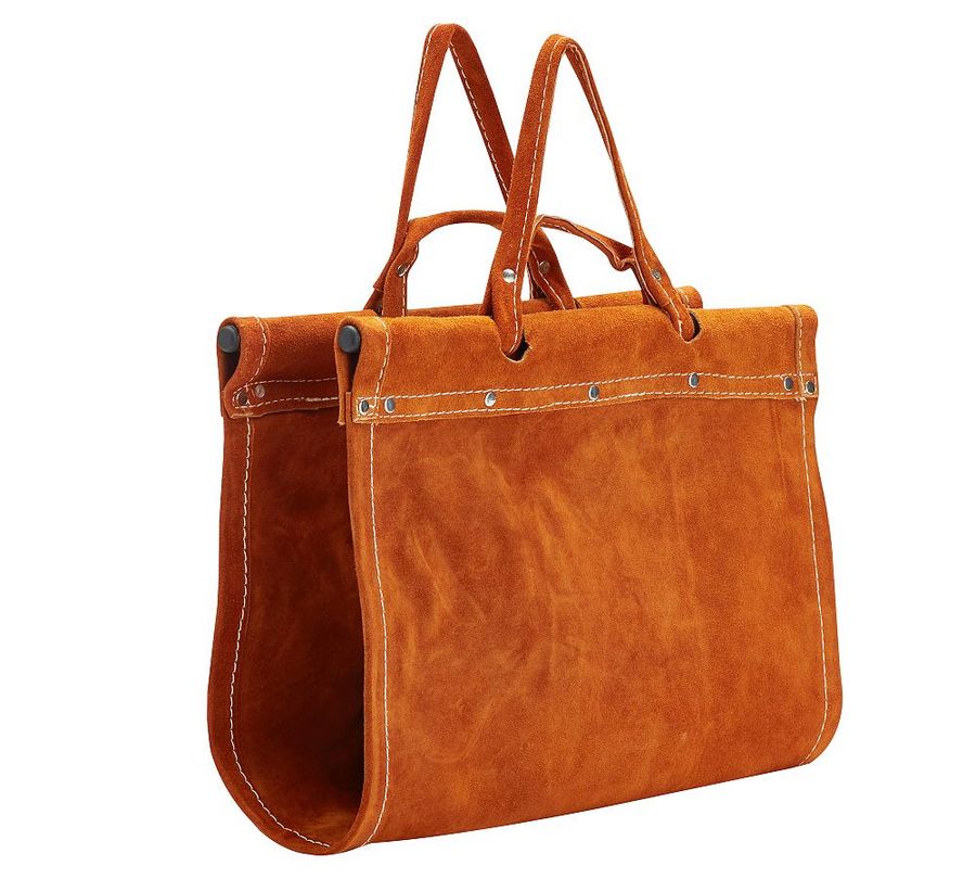 Leather Log Carrier with Folding Metal Stand added by Spoak Member