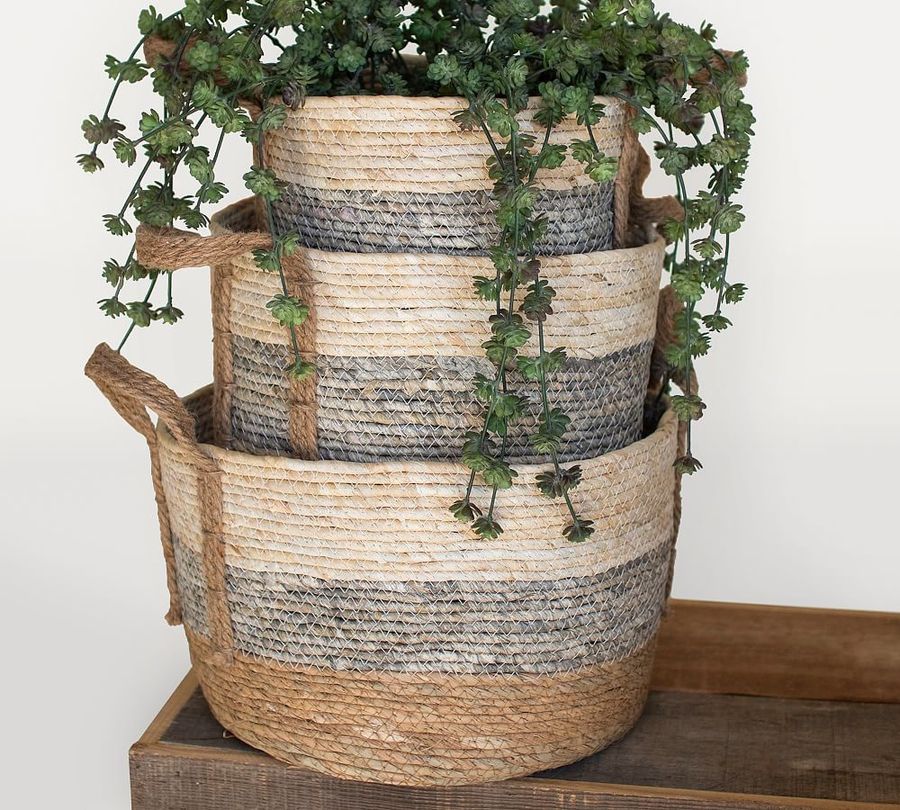 Tinley Striped Baskets with Handles - Set of 3 added by Spoak Member