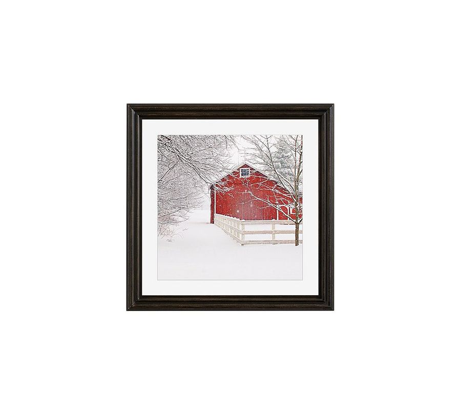Red Barn in the Snow Framed Print by Cindy Taylor added by Spoak Member