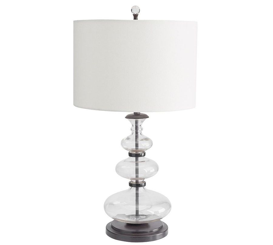 Estelle Stacked Glass &amp; Iron Table Lamp (24&quot;-36&quot;) added by Spoak Member