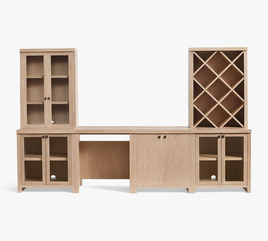Modern Farmhouse Set with Wine Fridge Cabinet (136&quot;) added by Spoak Member